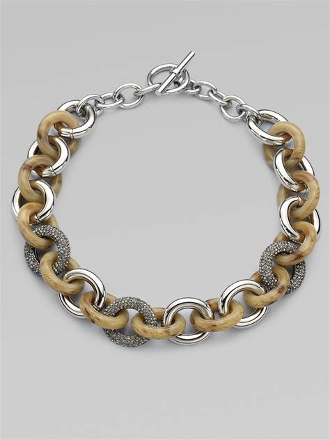 michael kors chunky chain link necklace|Michael Kors ladies necklace.